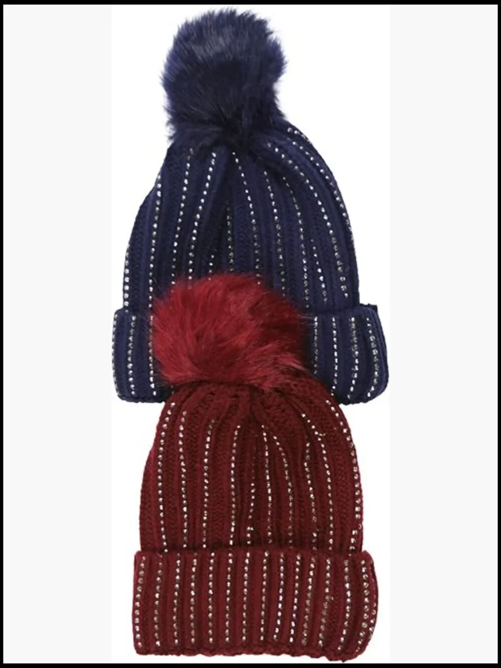 Pack of 6 Acrylic Knit Warm Beanie & Visor Hats